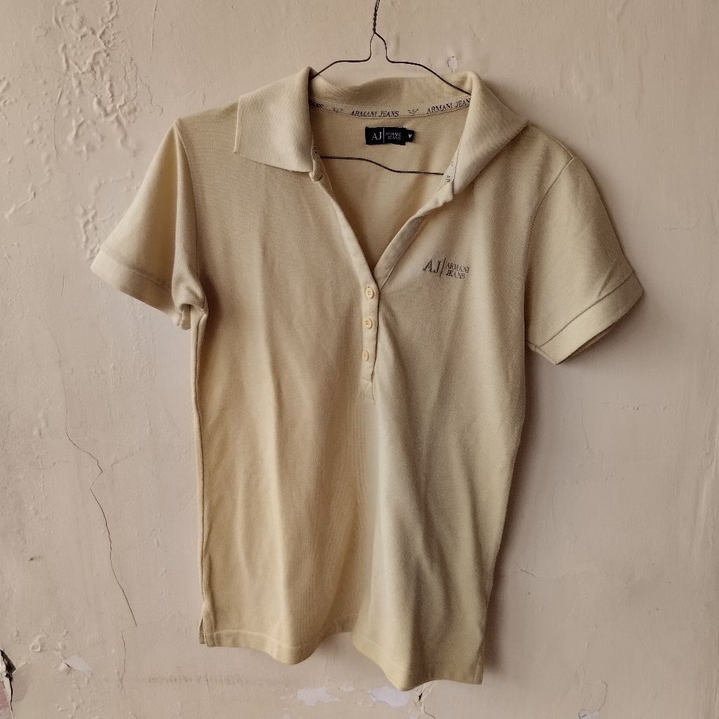 Polo shirt Vintage Armani Jeans Logo Bordir Original