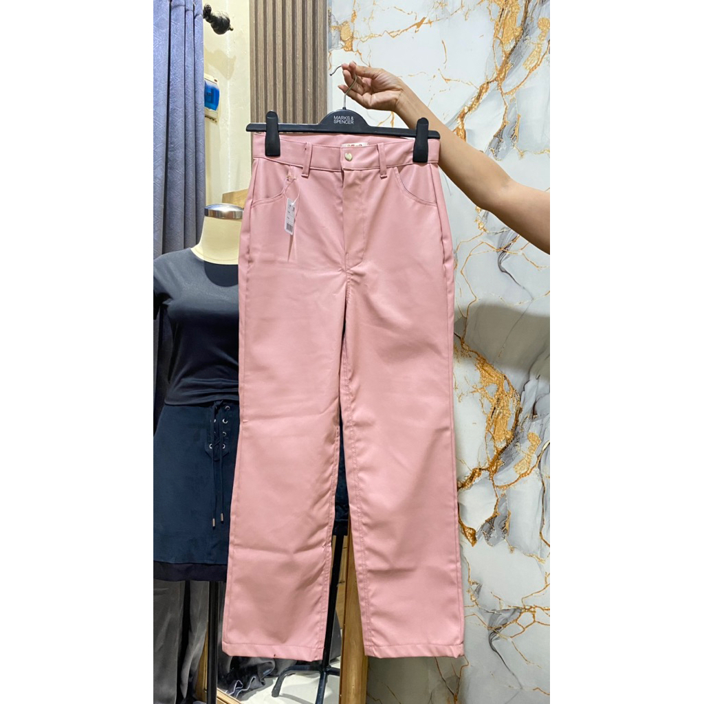 Celana Leather pink Kulit +adm baca deskripsi