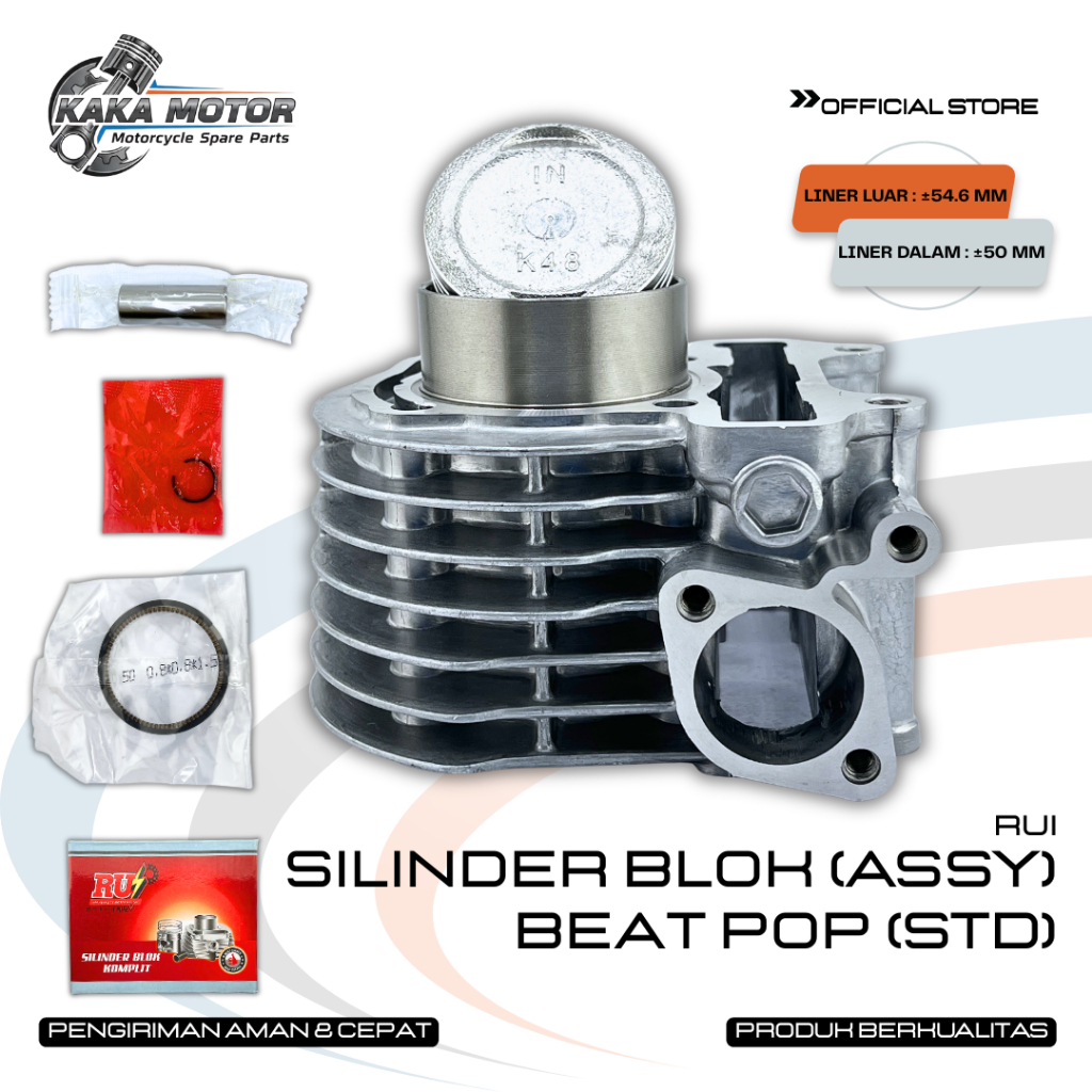 SILINDER BLOK ASSY BEAT POP STD - BLOK SEHER SET BEAT ESP STREAT VARIO 110 LED ACG STATER HALUS K44