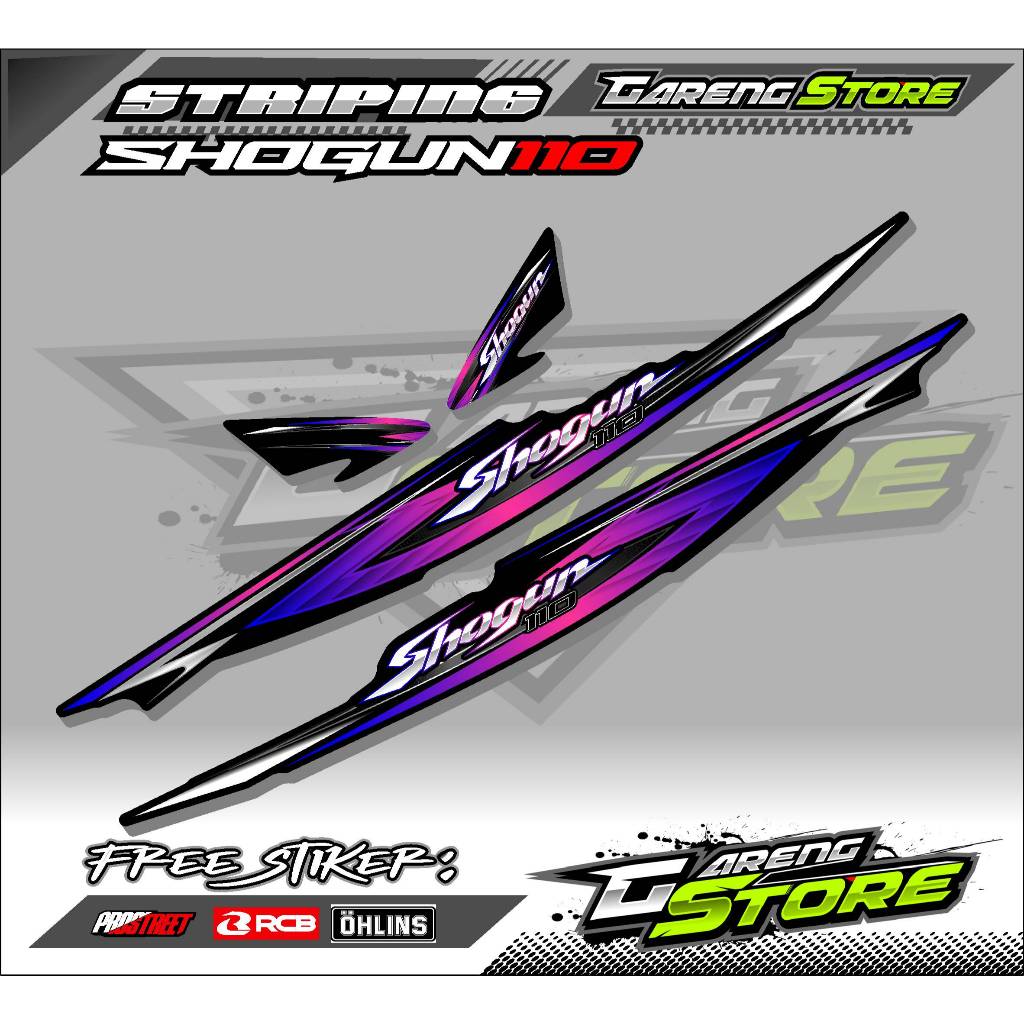 STRIPING VARIASI SUZUKI SHOGUN 110 / STICKER LIST VARIASI MOTOR SUZUKI SHOGUN 110