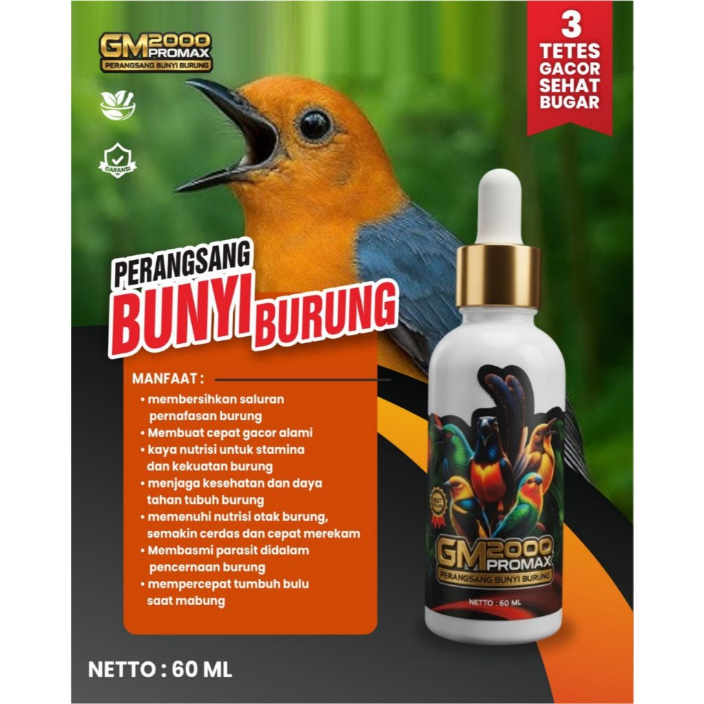 GM 2000 Promax Herbal Asli – Vitamin Burung Gacor Super Cepat & Stamina Juara