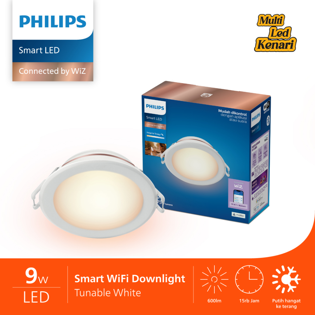 Lampu Plafon Smart Philips 4W 9W 12,5W 12.5 Watt WattLED Downlight- Tunable White (Gradasi Kuning ke