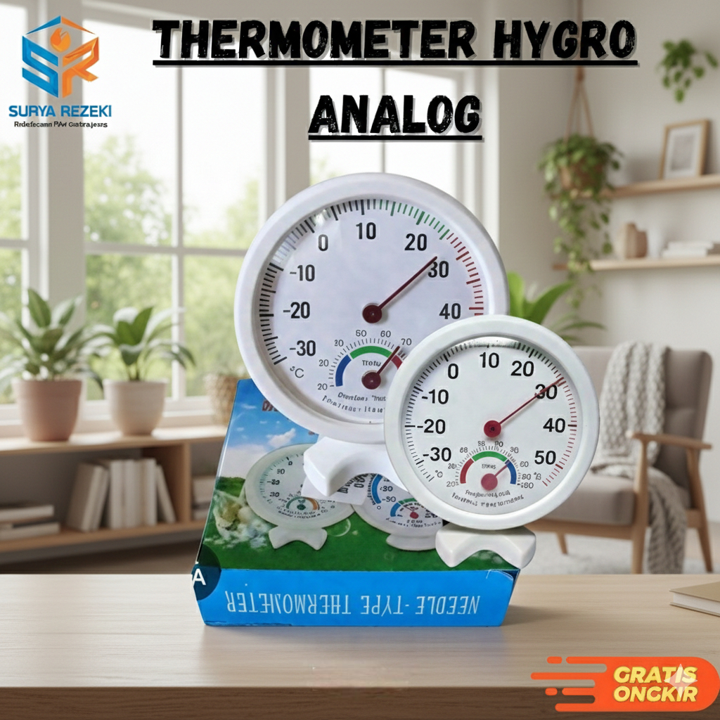 Termometer Hygrometer analog Mesin Tetas Telur Full Otomatis / Mesin Penetas Telur Otomatis