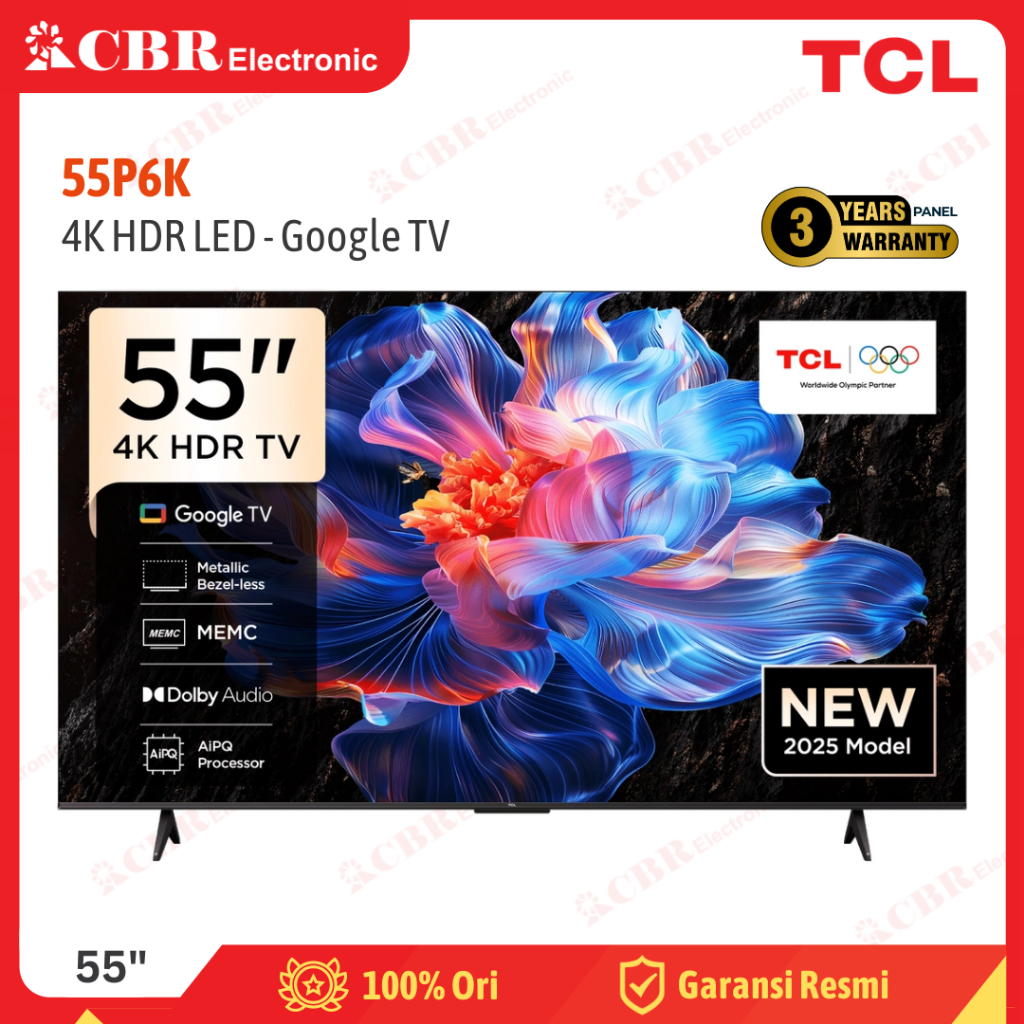 TV TCL 55 Inch LED 55P6K (4K HDR LED - Google TV)