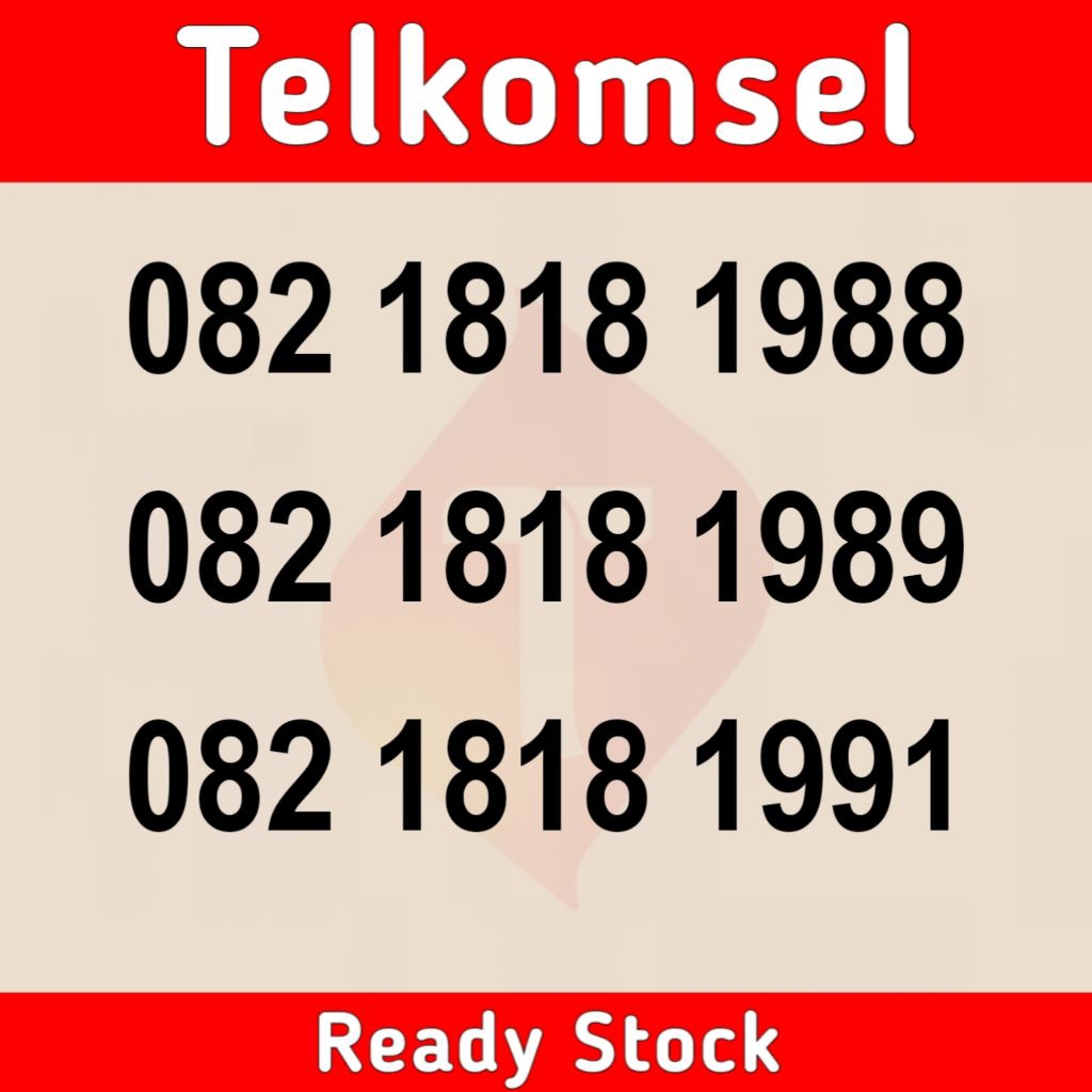 nomor cantik simpati 1818 tahun lahir 1988 1989 1991 Telkomsel 11 digit