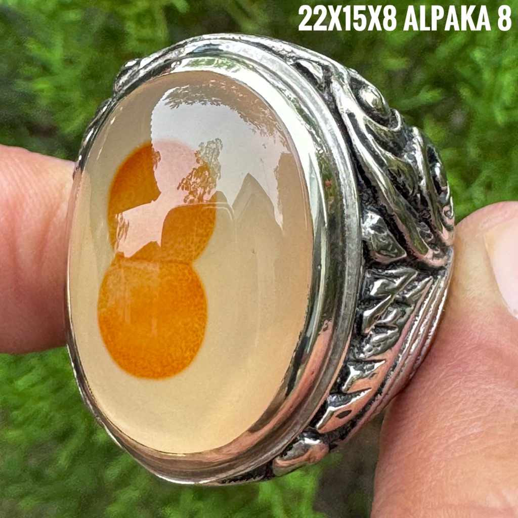 Cincin Batu Akik Natural Angka 8 (Asli Alam)