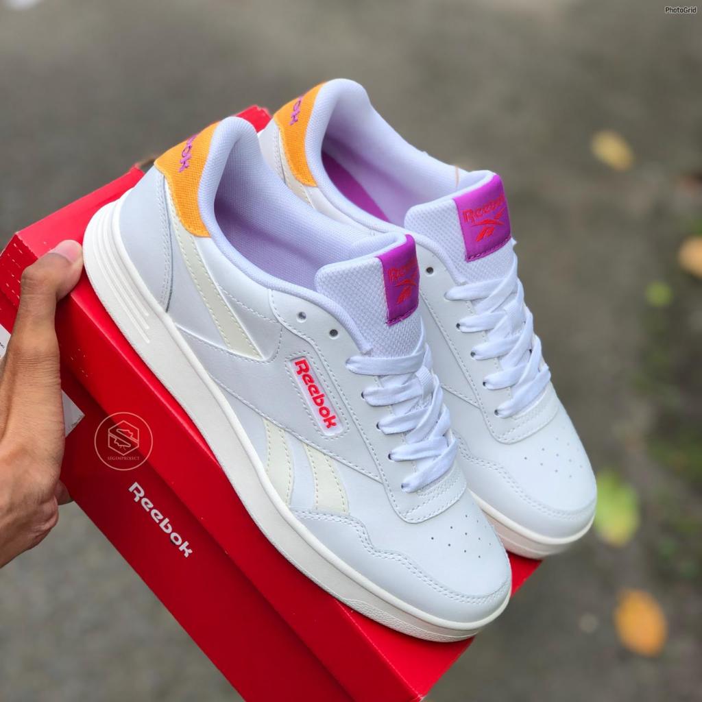 REEBOK CLASSIC CLUB COURT ADVANCE LEATHER WHITE CHALK PURPLE ORIGINAL