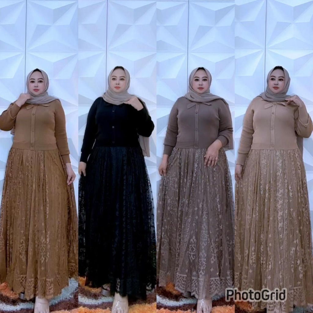 gamis dress  /midi dress zara rajut rompi terbestseller# terbaru