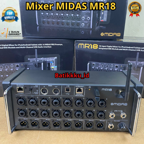 Mixer Digital MIDAS MR 18 MR18 18Ch Rack Digital Mixer IPAD ANDROID PC TABLET