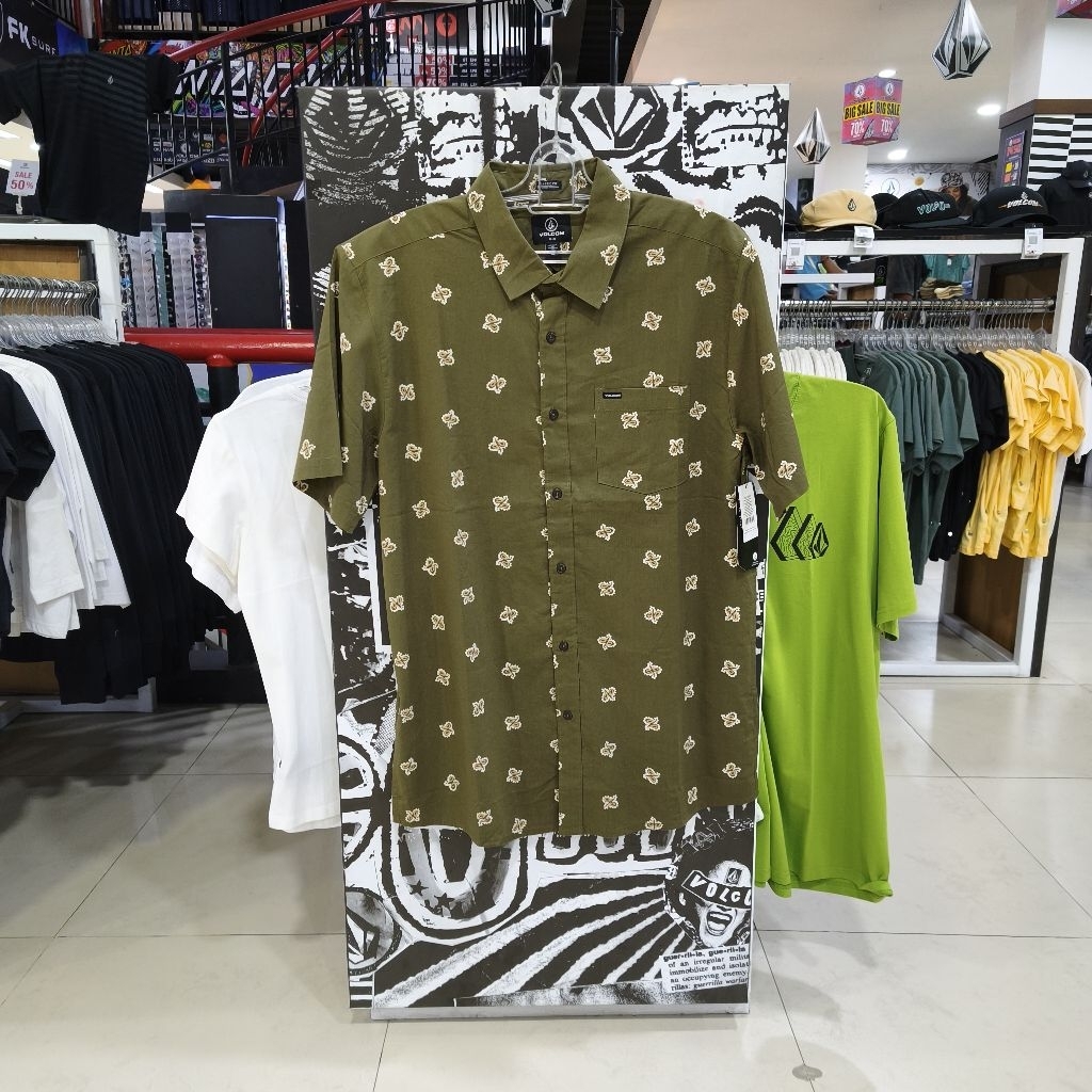 Kemeja Volcom Scaler Stone Shirt Green Original
