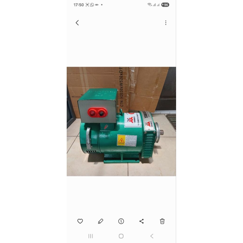 Generator/Dinamo/Alternator Yamamoto ST-3 3KW 220V 1Fase