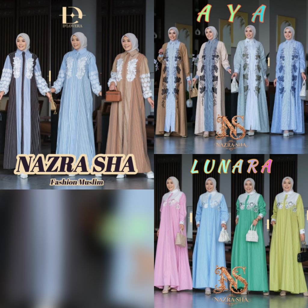 (p1a) SHILA LUNARA AYA DRESS by DLOVERA Terbaru Baju Dress Gamis wanita muslimah D'lovera. Nazra Sha