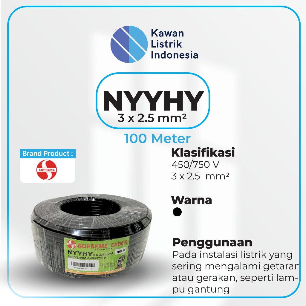 Kabel NYYHY 3 x 2.5 mm SUPREME @100m NYYHY  3 x 2.5 mm 3 x 2,5 mm SUPREME
