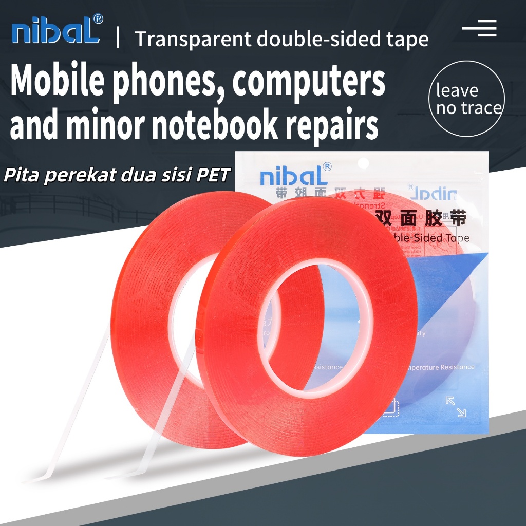 NIBAL  Brand 0.2mm transparent PET High-Strength high-temperature resistant Double-Sided Tape