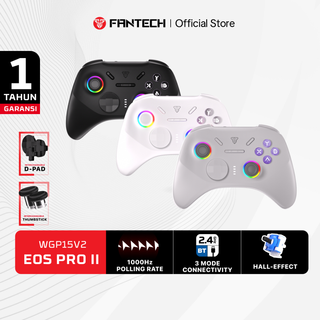 Fantech EOS PRO II Gamepad HALL EFFECT Wireless Bluetooth Joystick PC Android IOS for Laptop PC WGP1