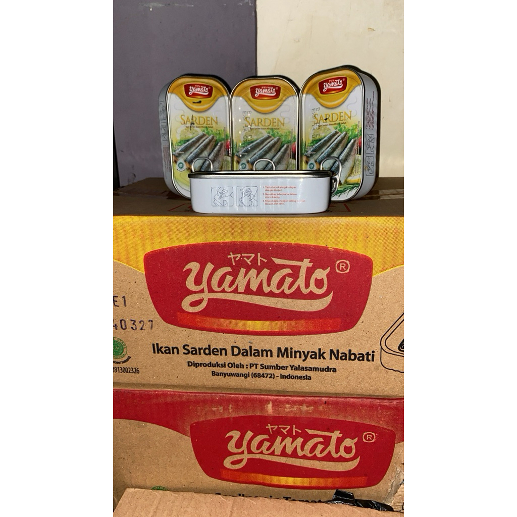 SARDEN YAMATO VARIAN SAOS TOMAT DAN MINYAK NABATI 125 GRAM (KUALITAS EXPORT) SARDEN IN OIL (BACA DES