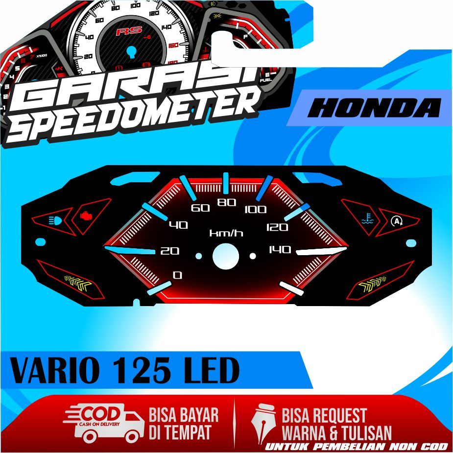 PAPAN SPEEDOMETER CUSTOM HONDA VARIO 125 LED DESAIN BARU