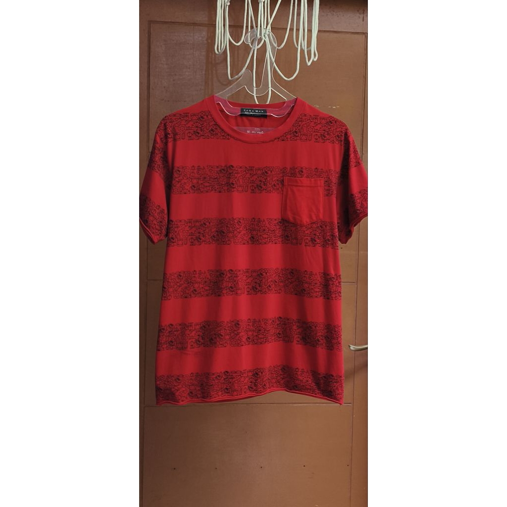 kaos zara man merah