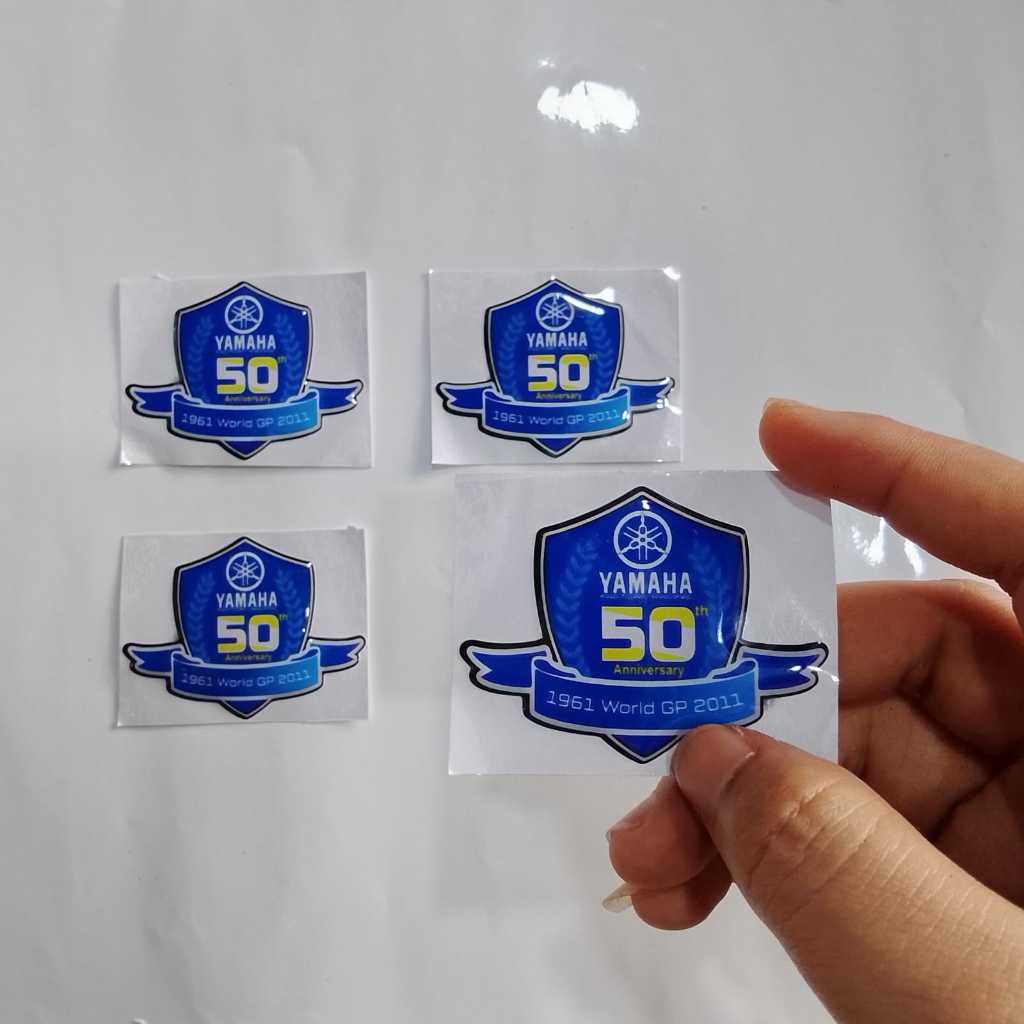 Sticker Timbul Yamaha Anniversary 50th Ukuran 4X5CM