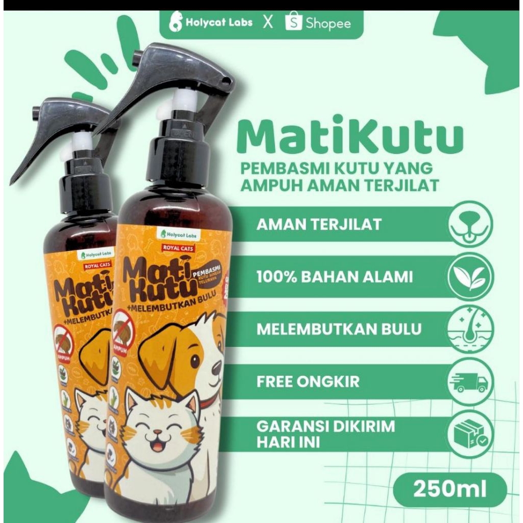 obat kutu anjing dan kucing  250 ml mati kutu spray aman terjilat