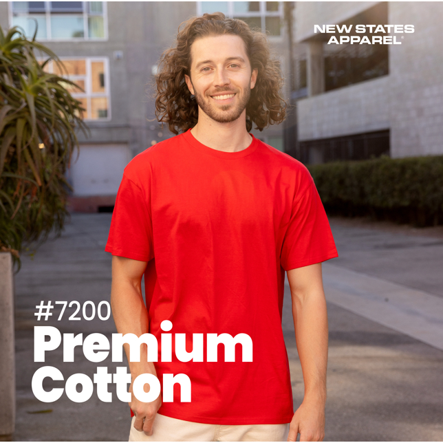 New States Apparel Premium Cotton T-shirt 7200 - Kaos Polos