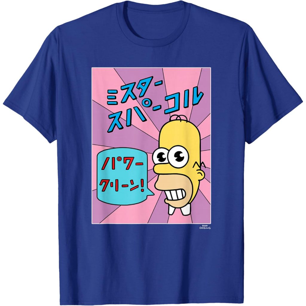 Kaos The Simpsons Homer Mr. Sparkle Kanji Box V2 T-Shirt – Baju Vintage 90s Retro Pria Wanita Unisex