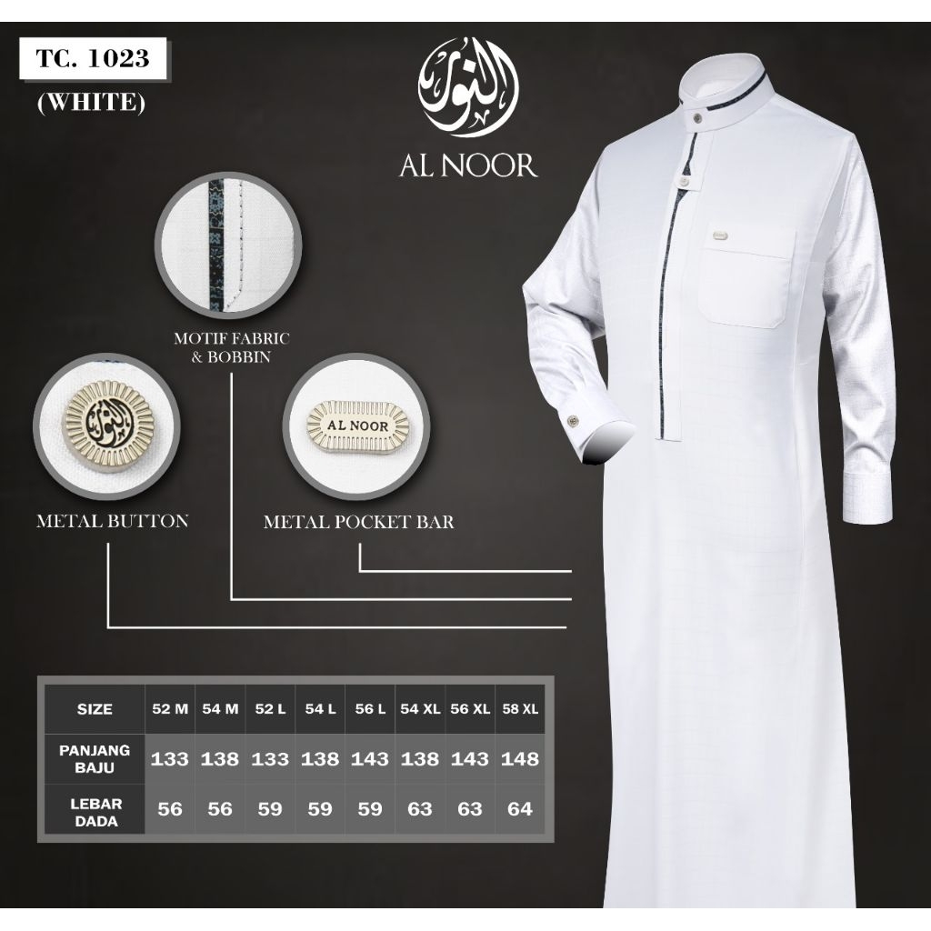 JUBAH AL NOOR PUTIH 1023