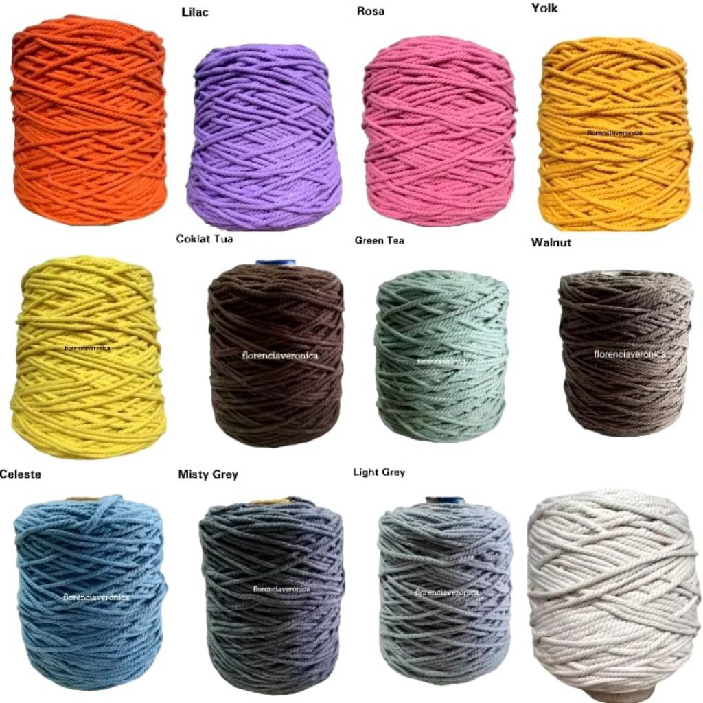 Tali Katun/Tali Macrame 3MM dan 4MM 1KG Part 2