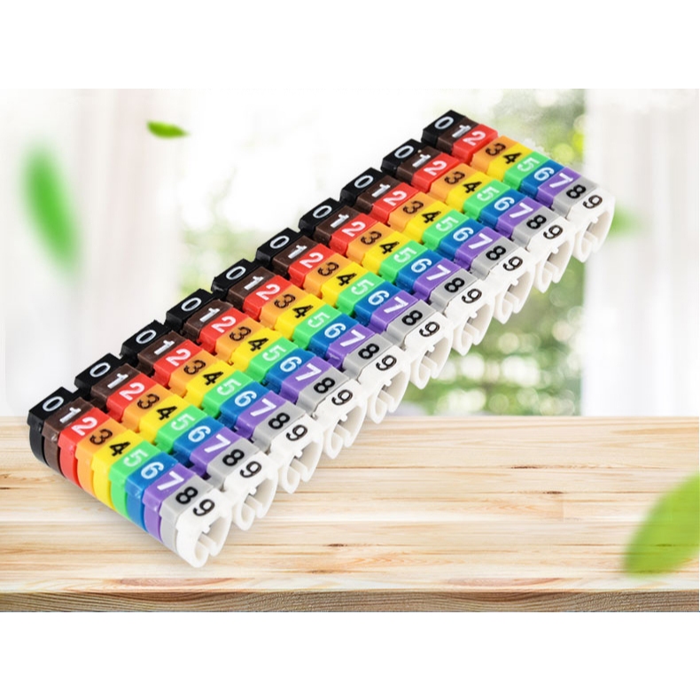 100pcs Label Tube Set Color Cable Marker  2.5MM /Label Kabel Cable Markers Tag /Cable Markers Colour
