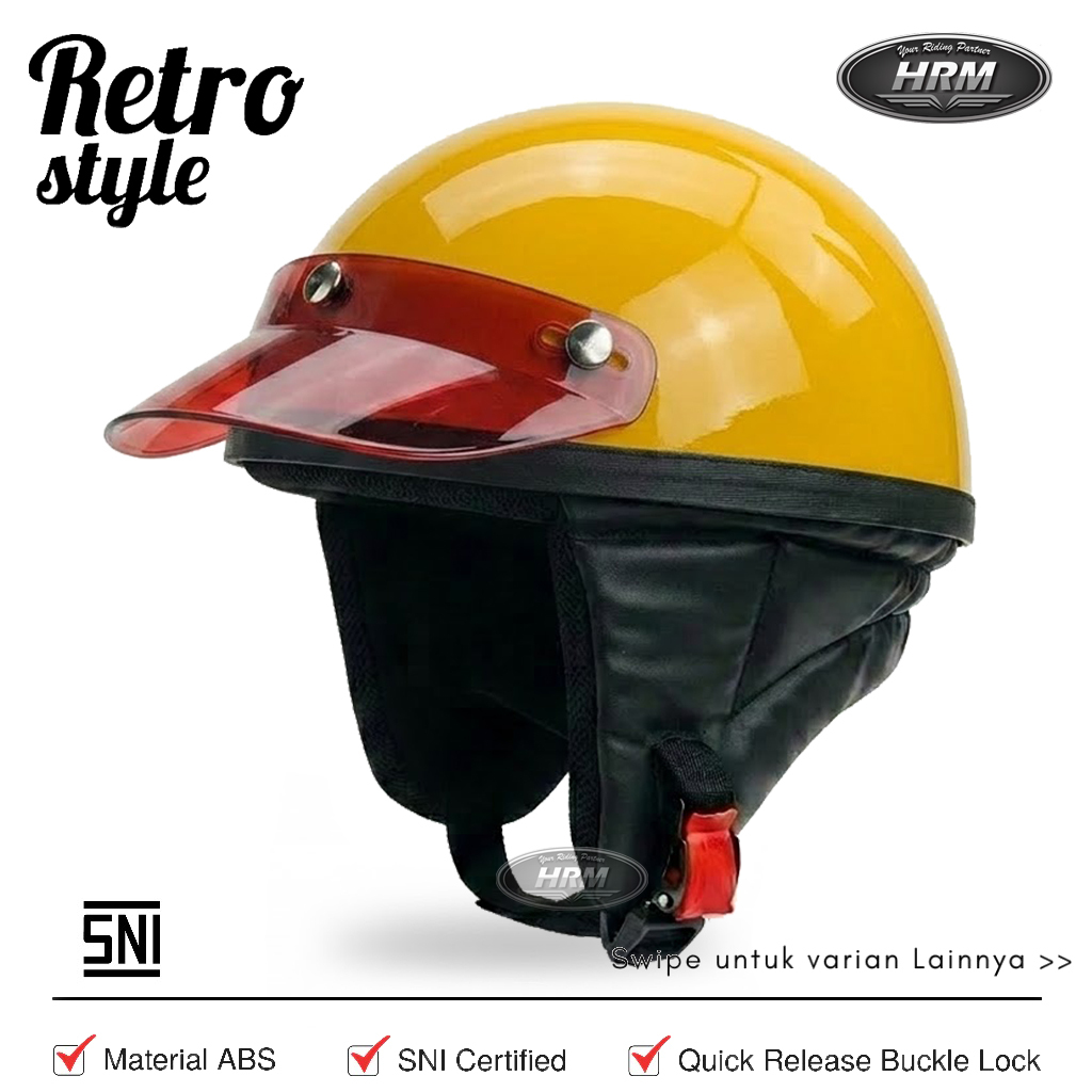 Helm Chip Hitam Polos - Helm Chip Vintage - Helm Custom