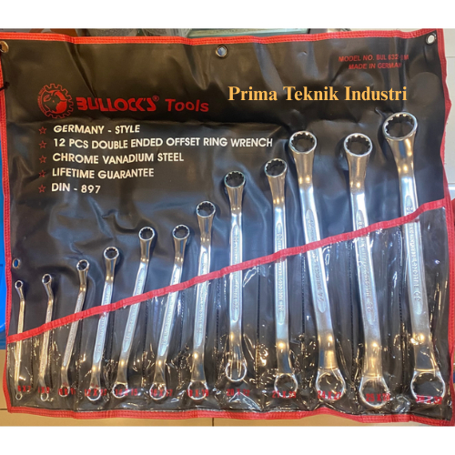 Kunci Ring - Ring Anti Slip Bullock's MM 6-32MM (12Pcs) / Bullock's Anti Slip Offset Ring Wrench Set