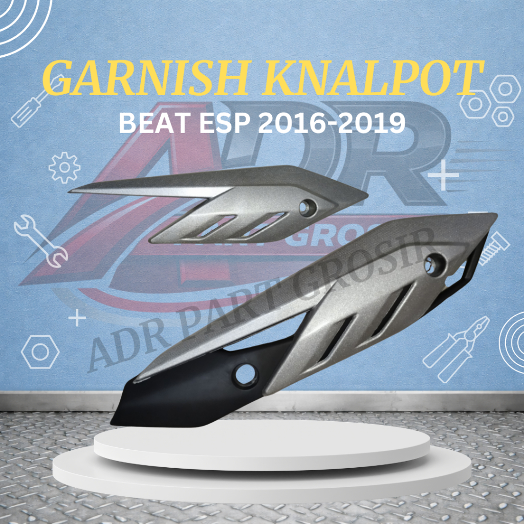 Garnish Cover Knalpot Beat Esp Beat Eco 2016-2019 Set Garnish Cover Knalpot Beat Silver & Chrome