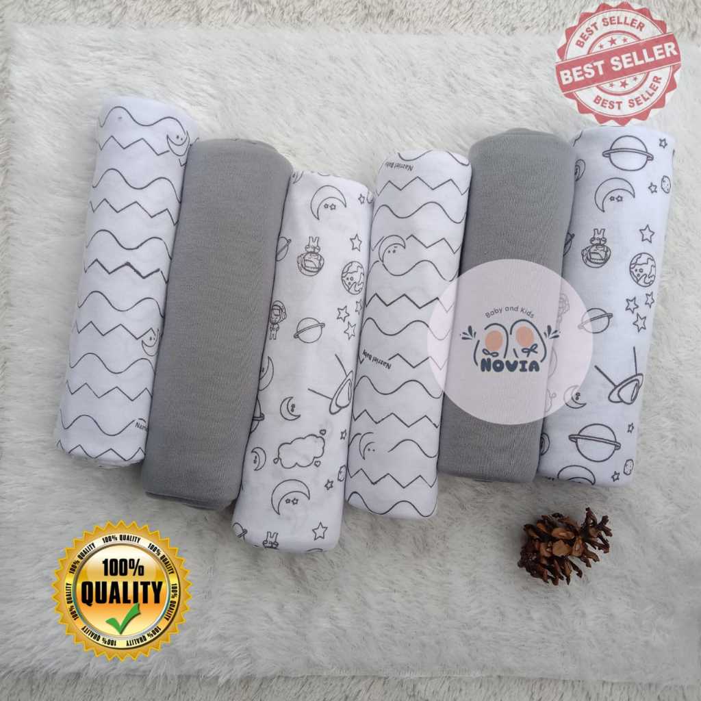 3 Pcs Bedong Bayi Pernel Seri Abu Poliester Lembut