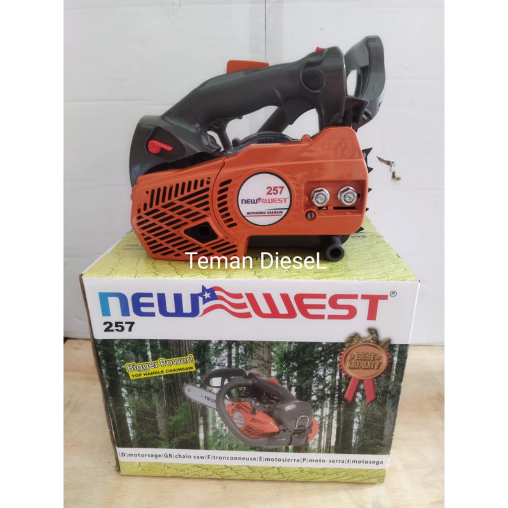 Chainsaw New West 257 ORIGINAL Bar Gear 12"/Mesin Potong Tebang Kayu New West 257