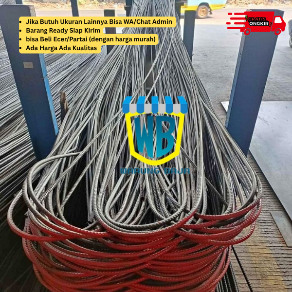 Besi Beton ( SNI FULL Sertifikat ) - Besi Beton Ulir dan Polos - besi murah - Besi Beton 6 mm 8 mm 1