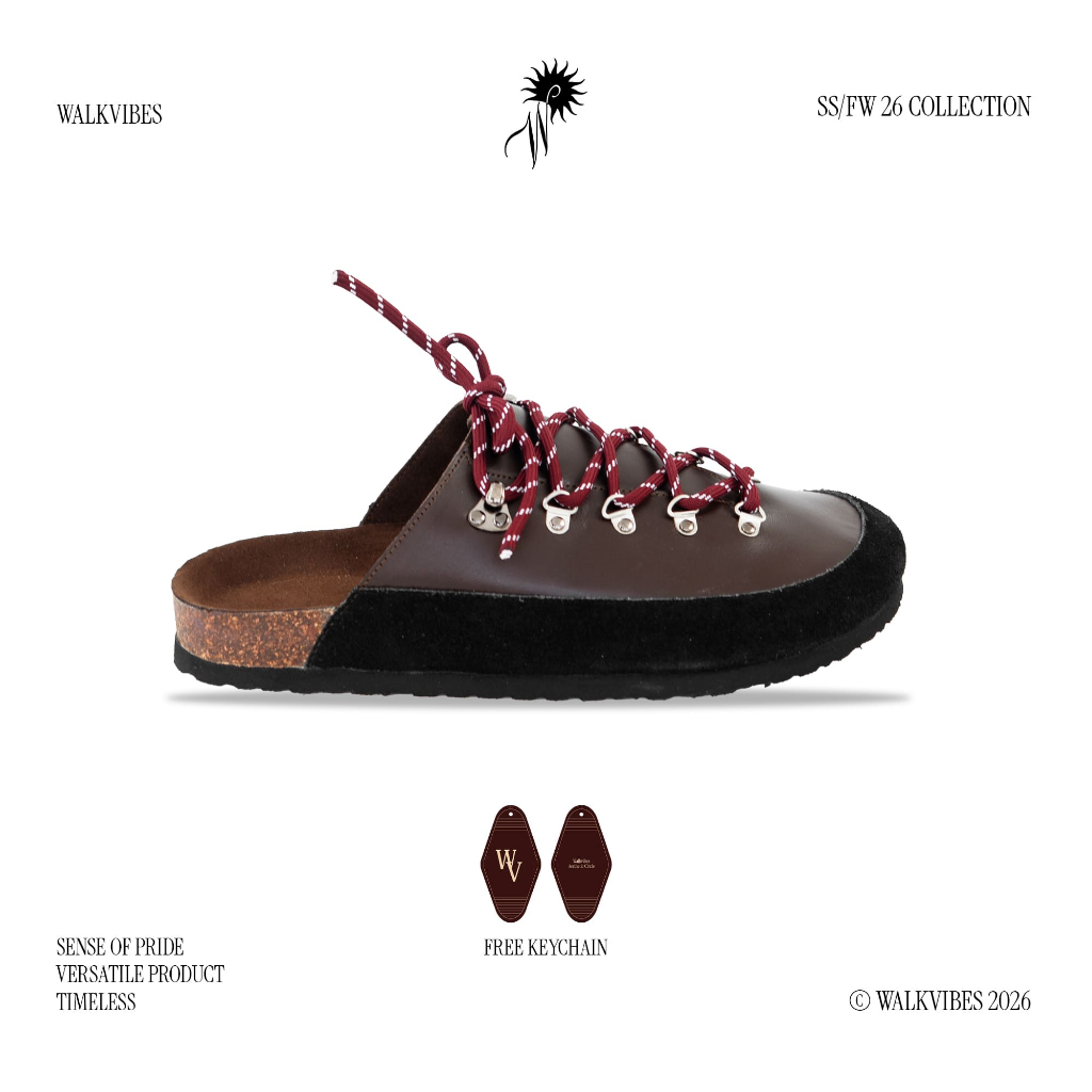 Senra Mule Lace Up Brown Leather - Walkvibes