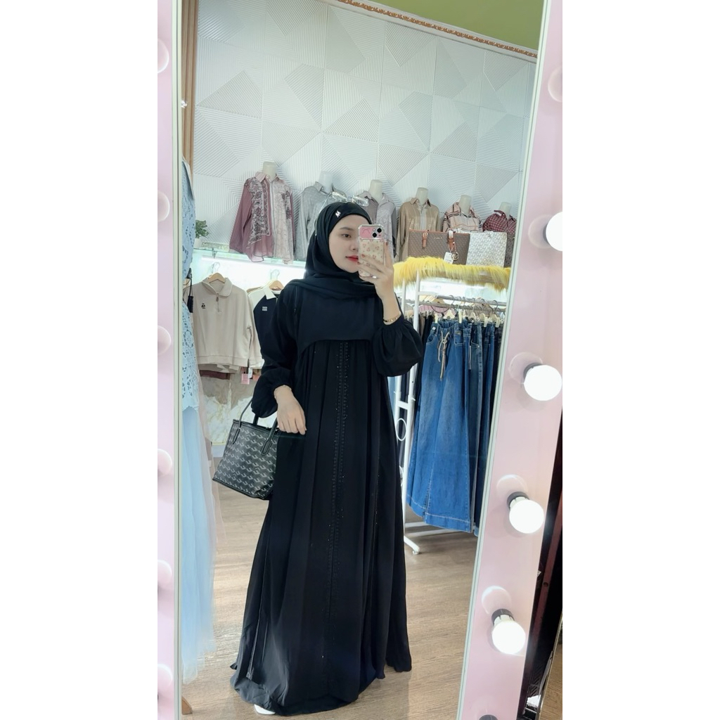 abaya hitam / dress abaya premium
