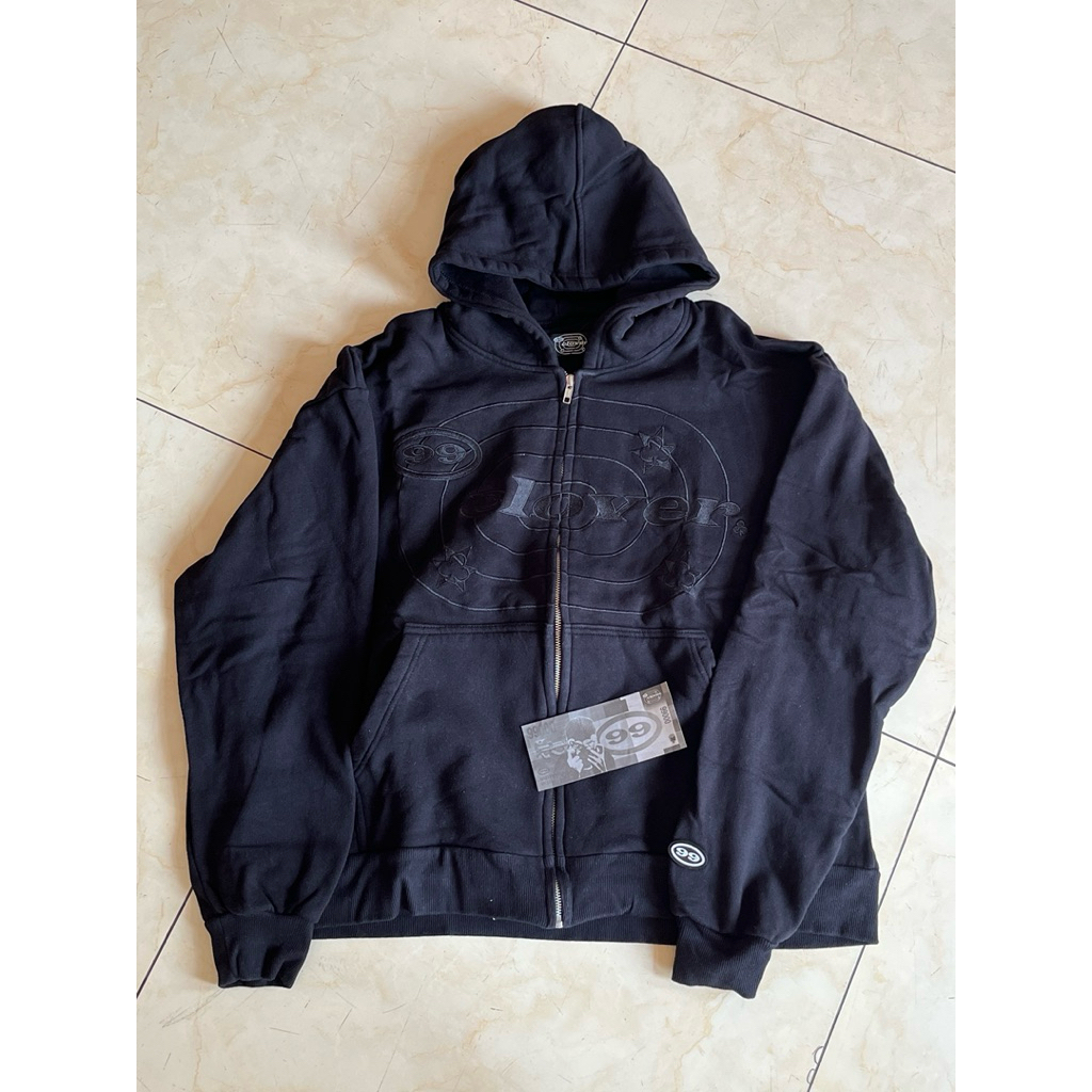 Hoodie 99Clover “Collector” Zip Up Black