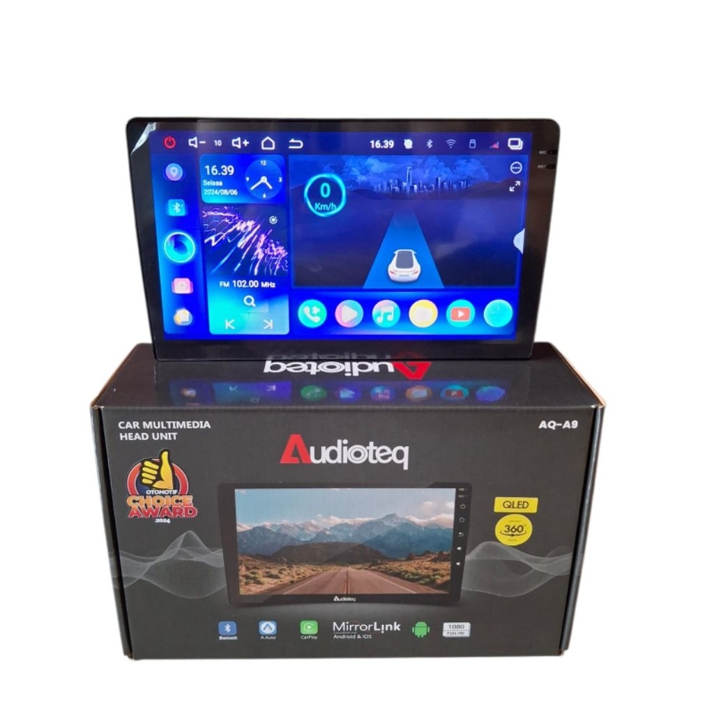Head unit android 10 inch audioteq AQ-A9 ram 3+32 4G support 360+sim card
