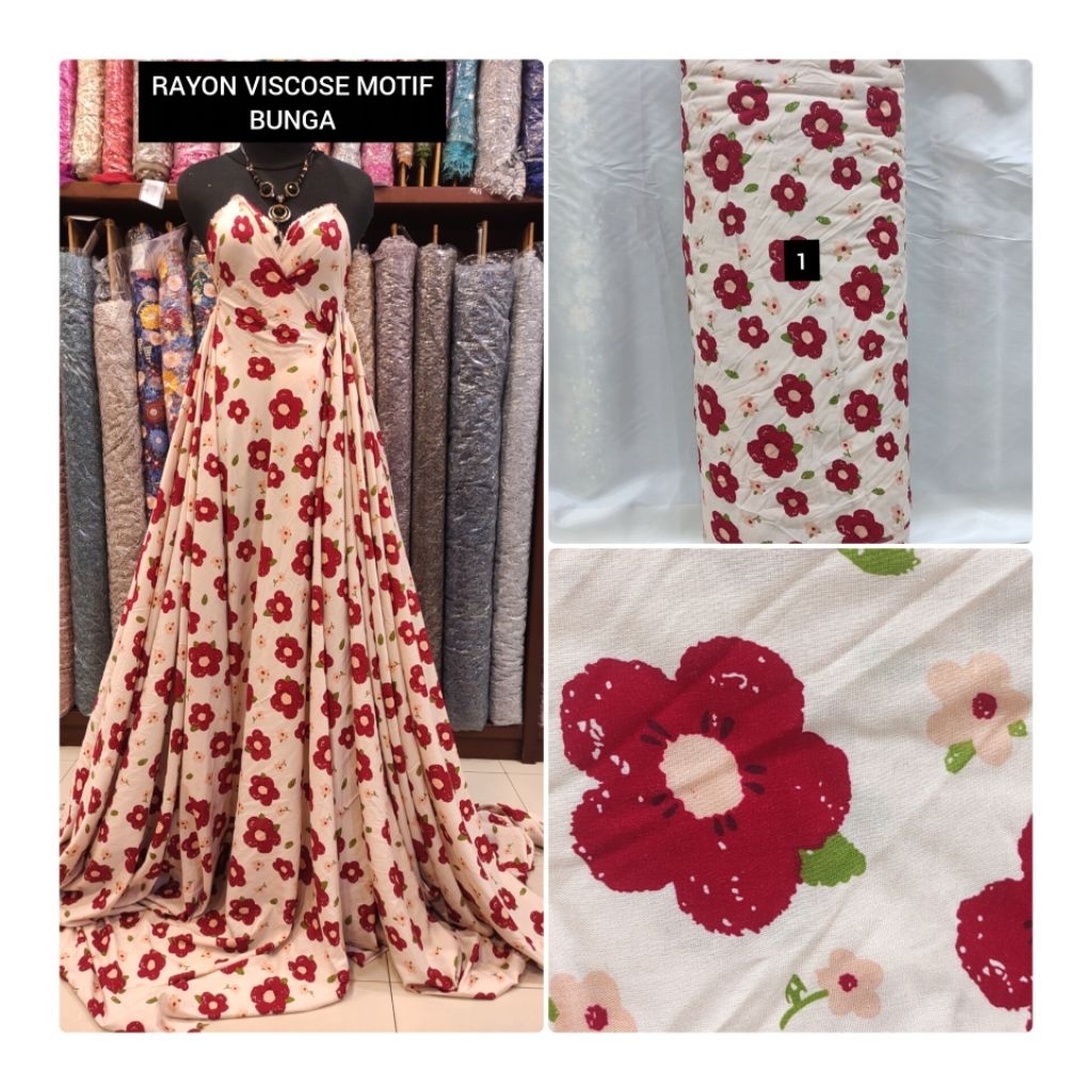 RAYON VISCOSE MOTIF BUNGA