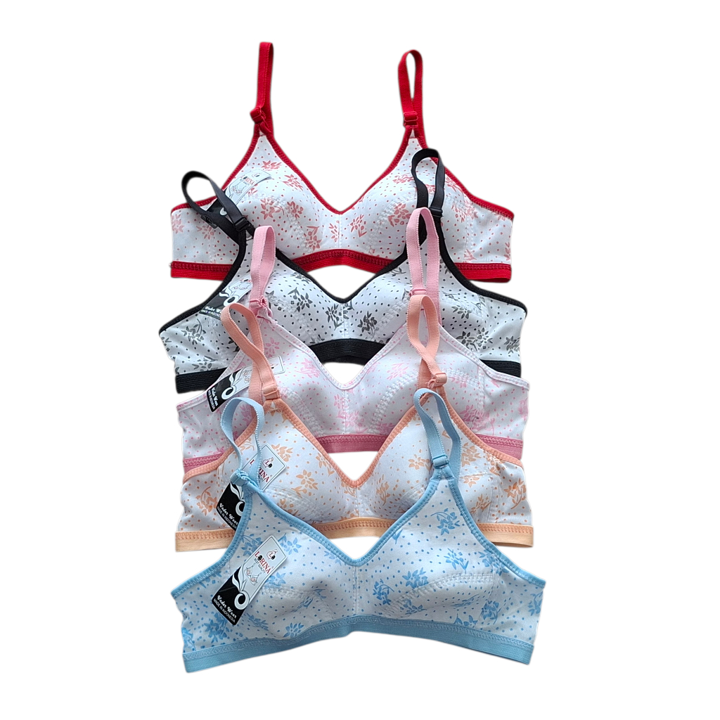 (BD) Bra Remaja Bh Cup Kecil Tanpa Busa Ukuran 32-36 Motif Bunga