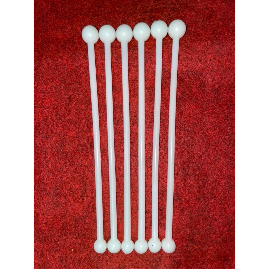 Stik belera drumband warna putih/kuning (2pcs)