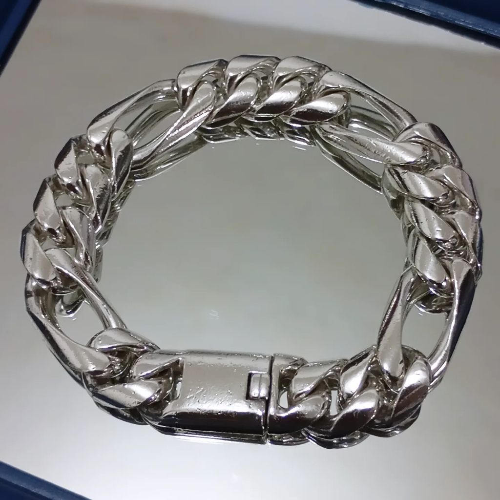 Gelang Pria Rantai 3 1 Perak Silver 925