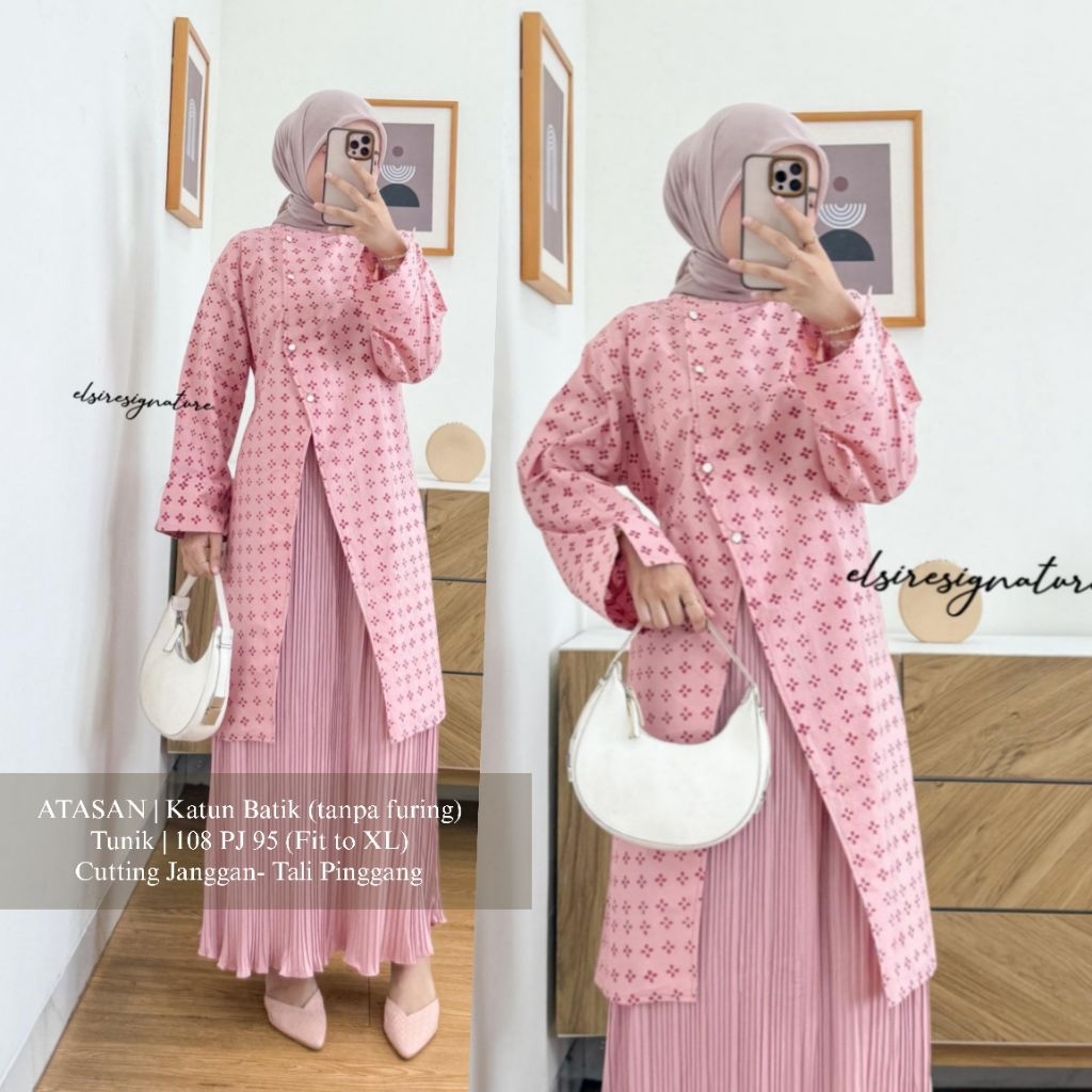 LOCANA LABEL (READY STOCK) Janggan Tunik Katun Alika Tunik Locana Label Atasan Muslim Wanita LCN Sol