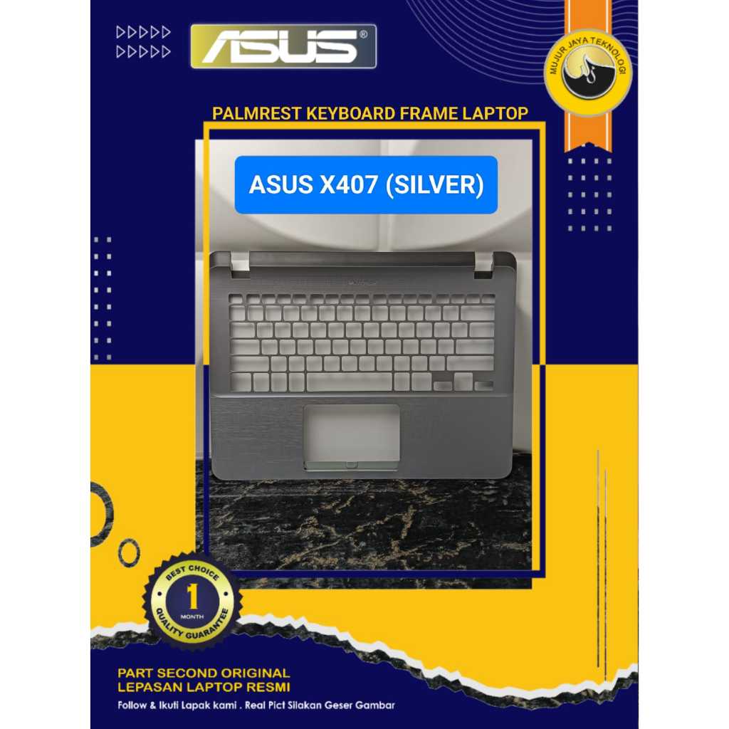 PALMREST CASING KEYBOARD FRAME Asus A407 A407MA X407 X407MA GREY SILVER ABU ABU ORIGINAL MULUS