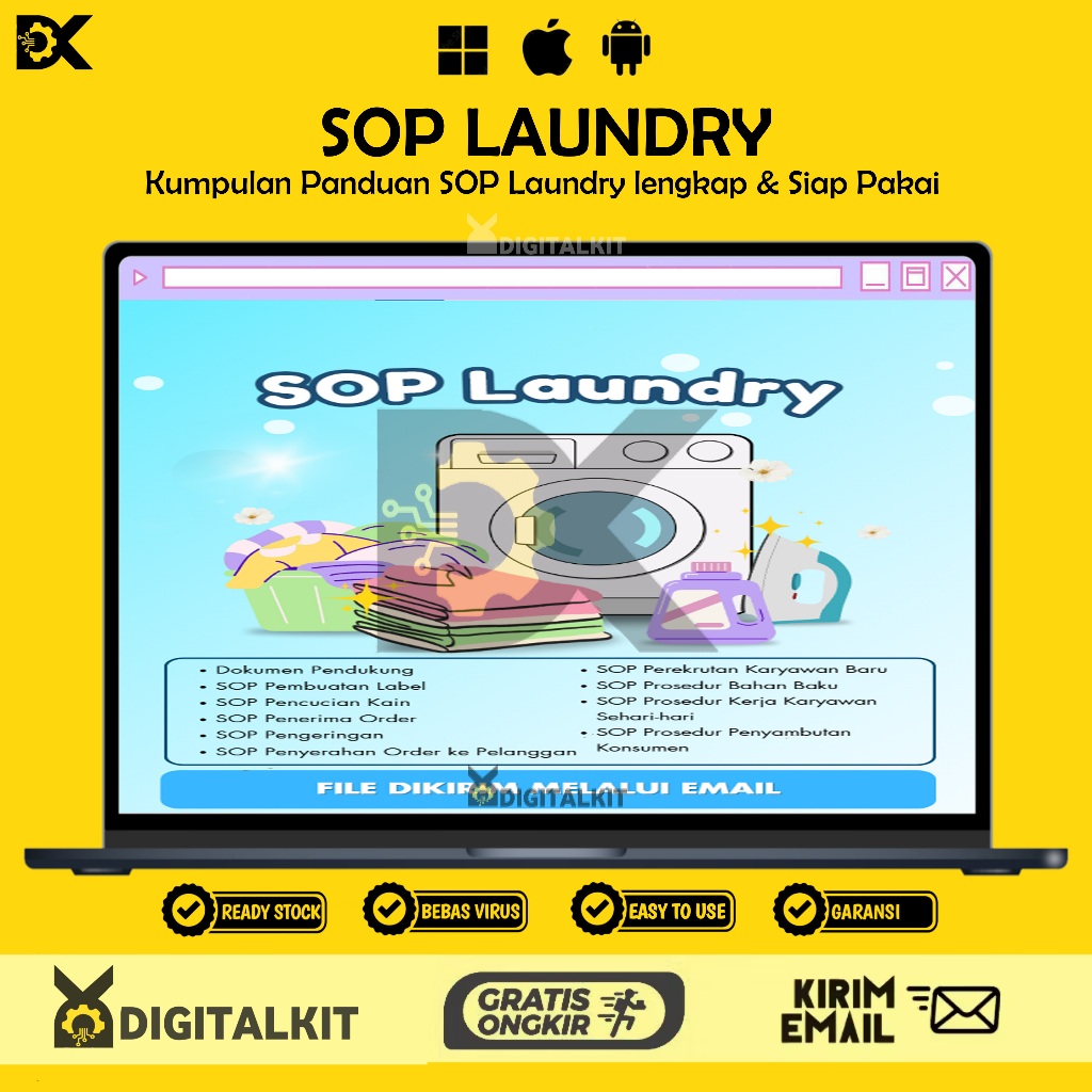 [T0798] SOP Laundry Lengkap | Panduan Usaha Laundry | Sistem Operasional Toko Laundry