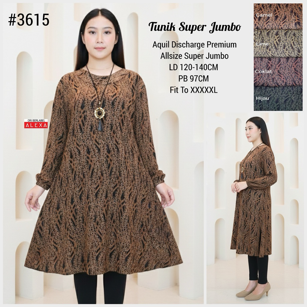 TUNIK SUPER JUMBO 5L LD 120-140 KAOS PREMIUM STRETCH ADEM NYAMAN 3615