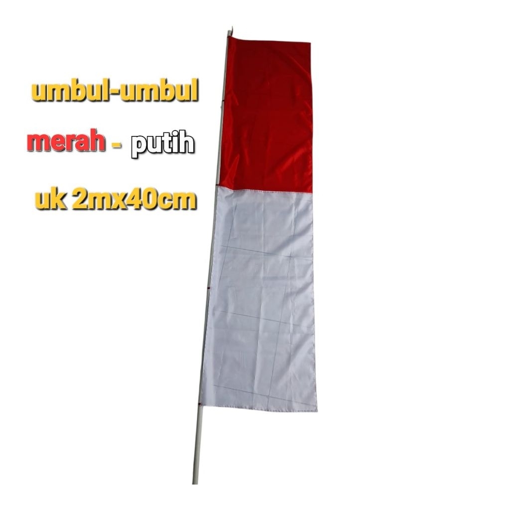 umbul-umbul merah putih uk 2mx40cm,umbul-umbul polos merah putih