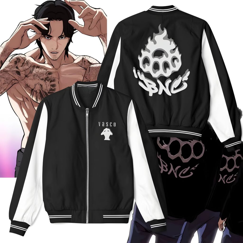 Jaket Bomber Sukajan Vasco Burn Knuckle BNC Lookism Komik Manhwa Korea
