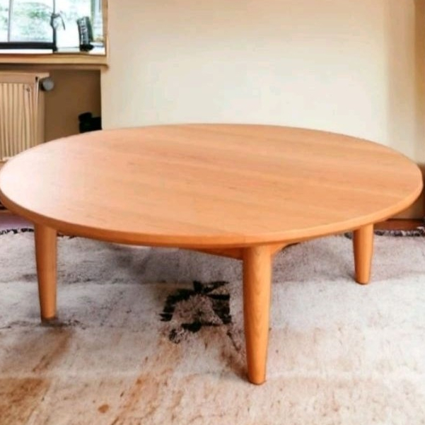 Meja Bulat Lesehan Aesthetic 100x30cm Kayu